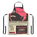Retro-styled apron featuring a black dragon and martial arts imagery