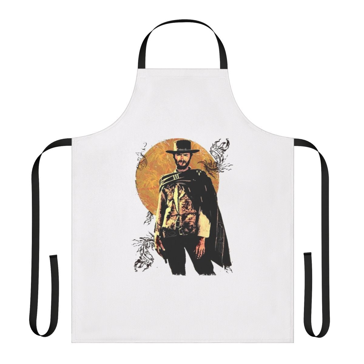 Vintage-style apron inspired by classic Clint Eastwood western movies
