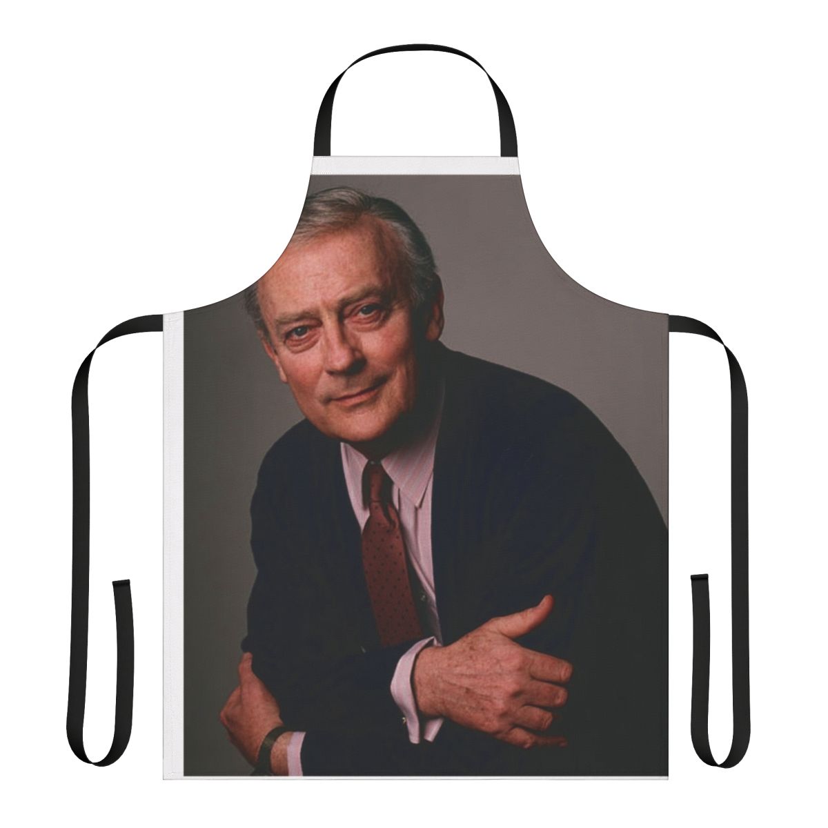 Vintage-style apron with a portrait of actor Edward Woodward