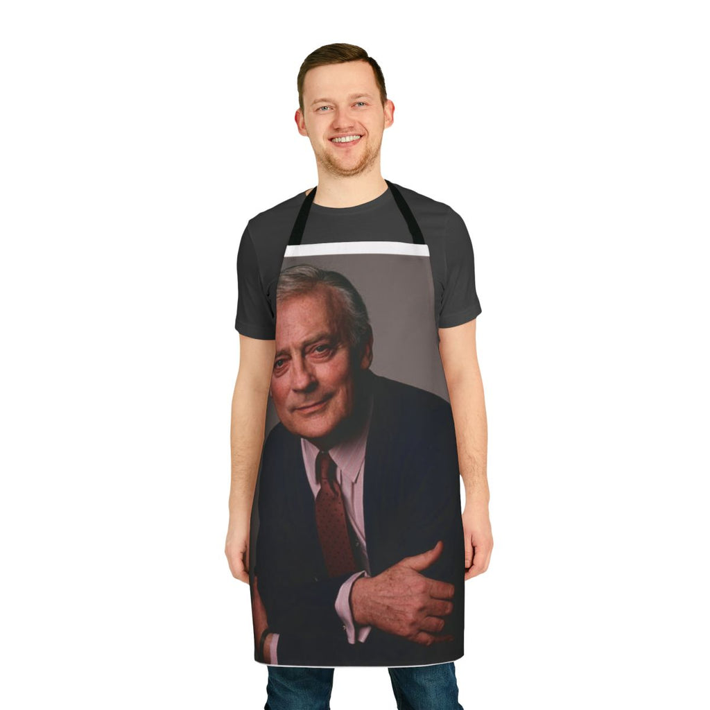 Vintage-style apron with a portrait of actor Edward Woodward