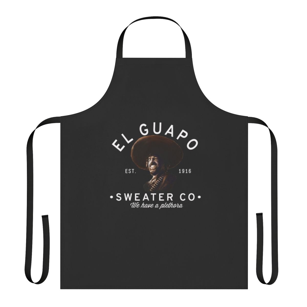 Vintage-inspired apron featuring the iconic 'El Guapo' design from the beloved '80s comedy 'Three Amigos'