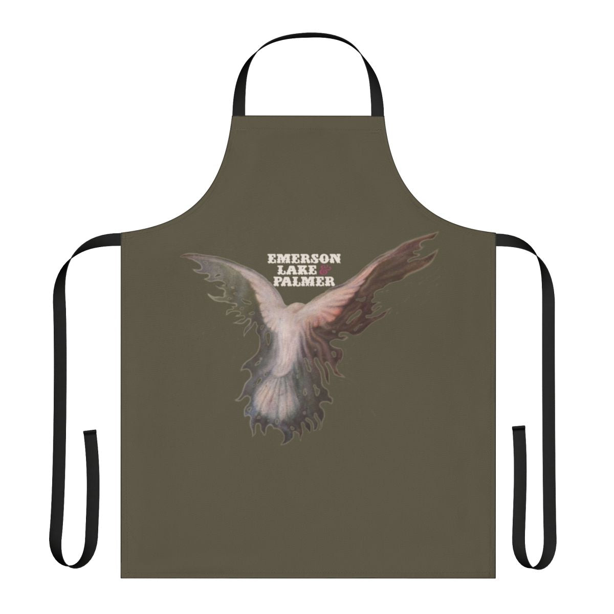 Emerson, Lake & Palmer classic 70s album cover-inspired apron