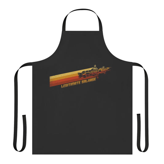 Vintage-style apron inspired by the Expanse science fiction TV series, featuring the MCRN logo and Rocinante ship.