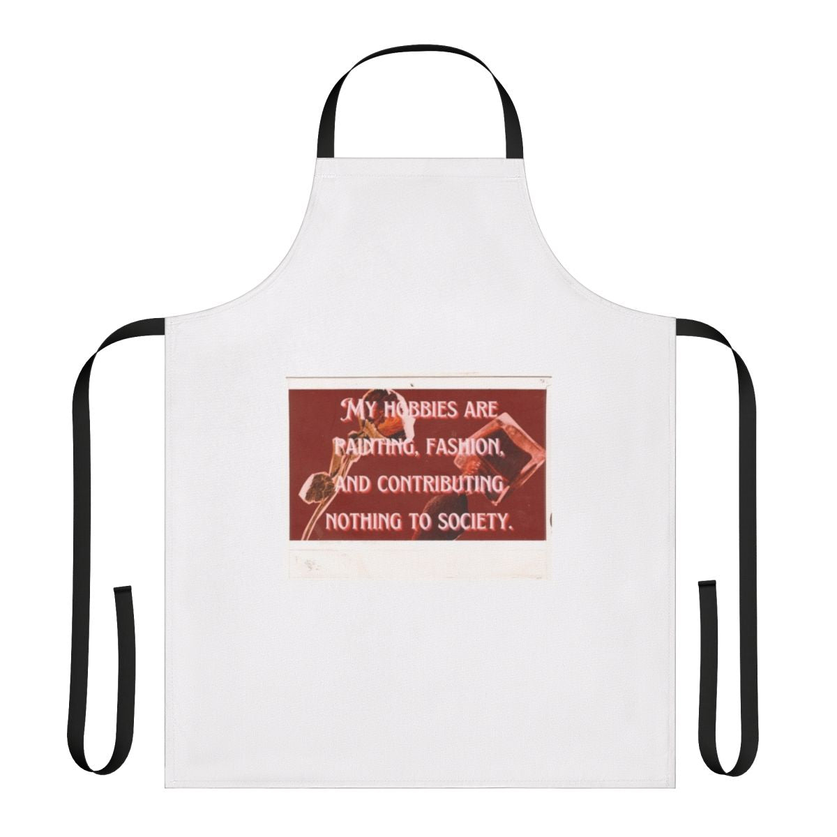 Vintage-inspired floral apron with retro hobbies and aesthetics