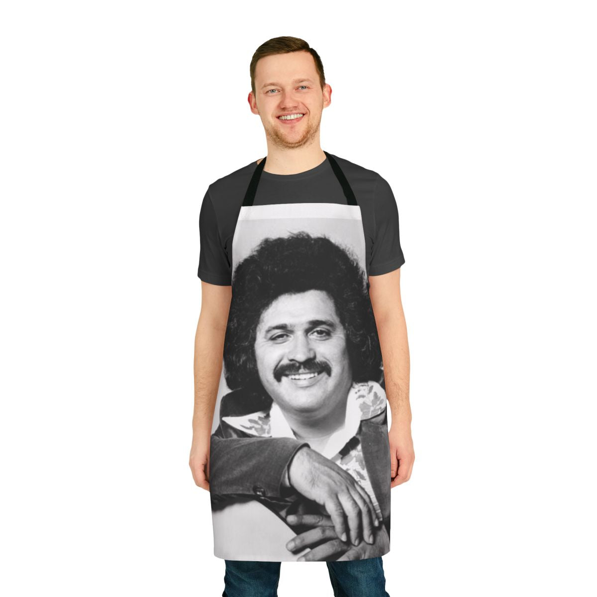 Vintage-inspired retro apron featuring the image of famous musician Freddy Fender
