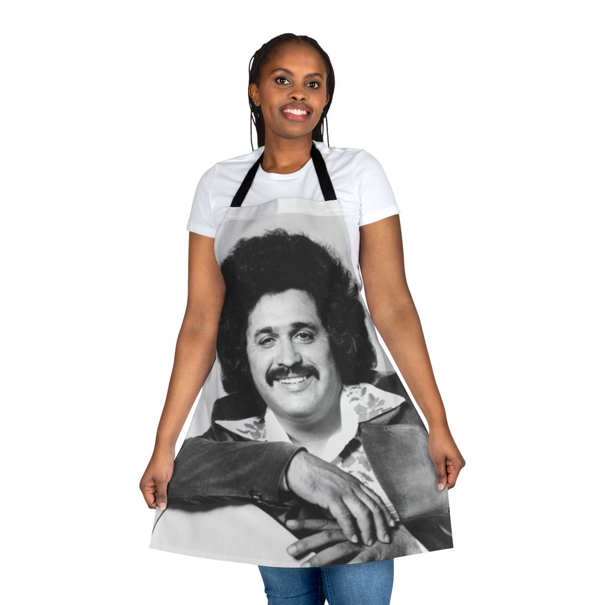 Vintage-inspired retro apron featuring the image of famous musician Freddy Fender
