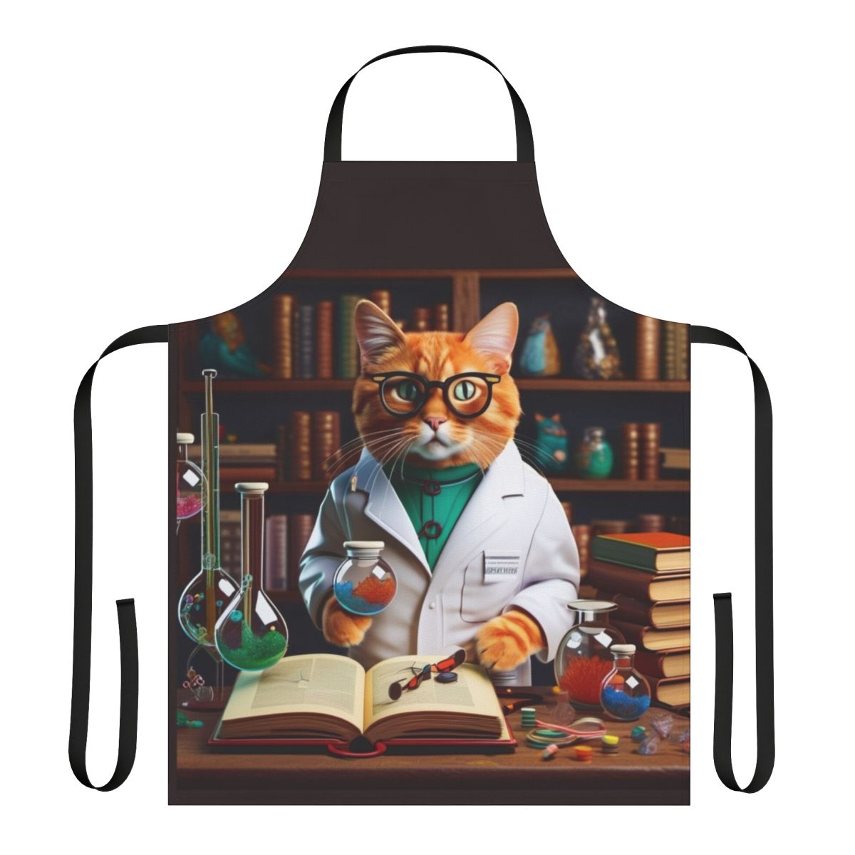 Vintage-style apron featuring a playful cat design, perfect for home cooks and cat lovers.