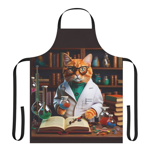 Vintage-style apron featuring a playful cat design, perfect for home cooks and cat lovers.