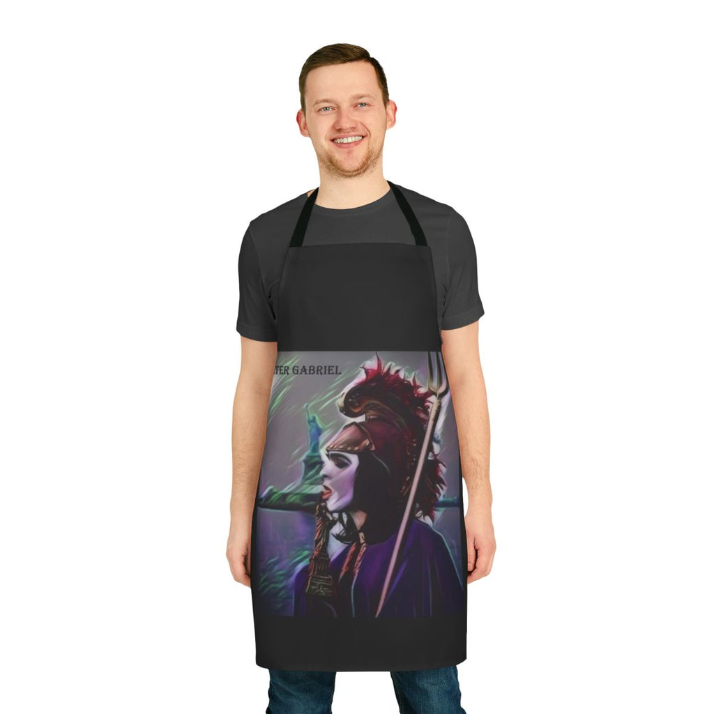 Genesis Britannia Apron featuring a vintage-style design with the Statue of Liberty and references to the early progressive rock band Genesis.
