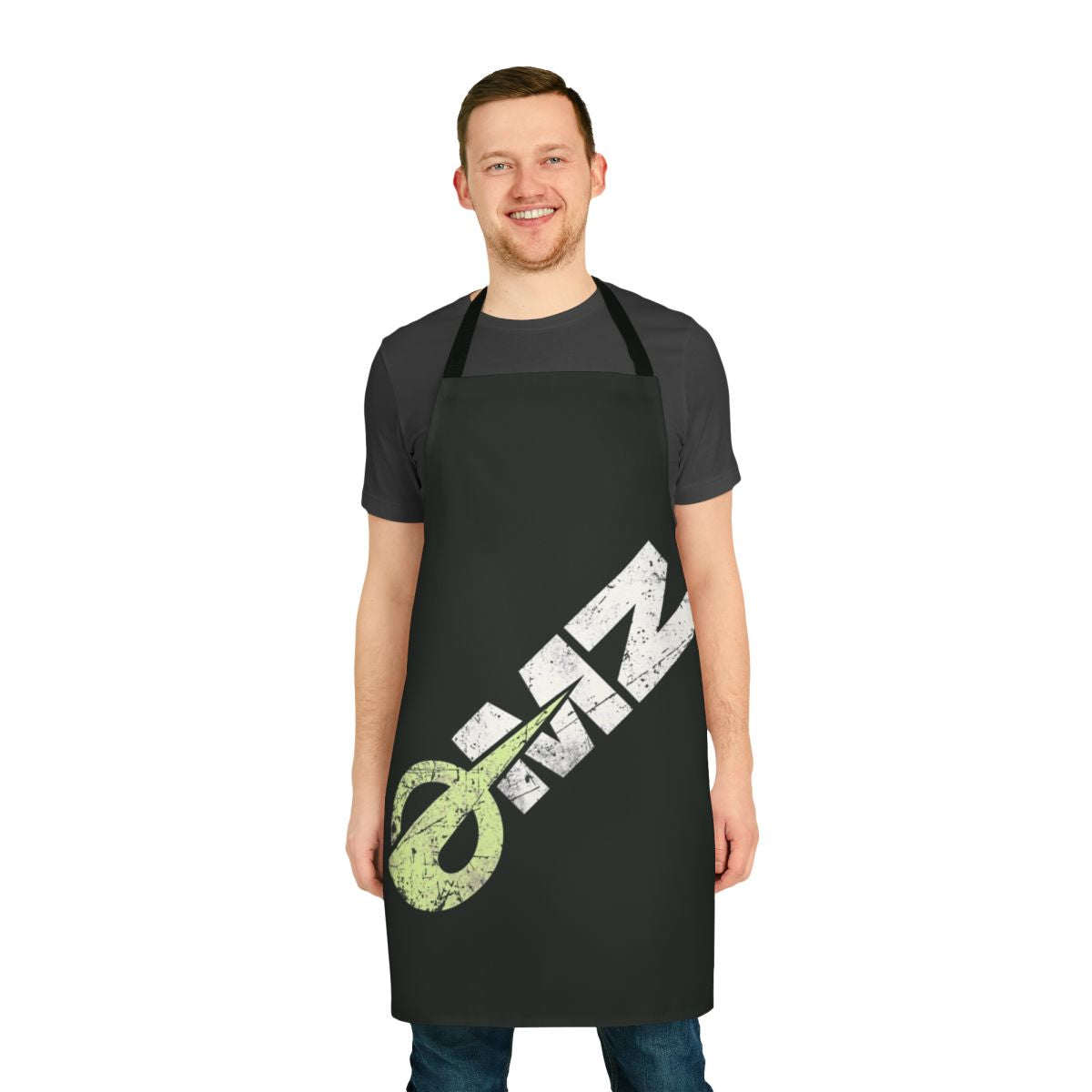 Vintage-inspired German motorcycle apron with distressed and scratched design