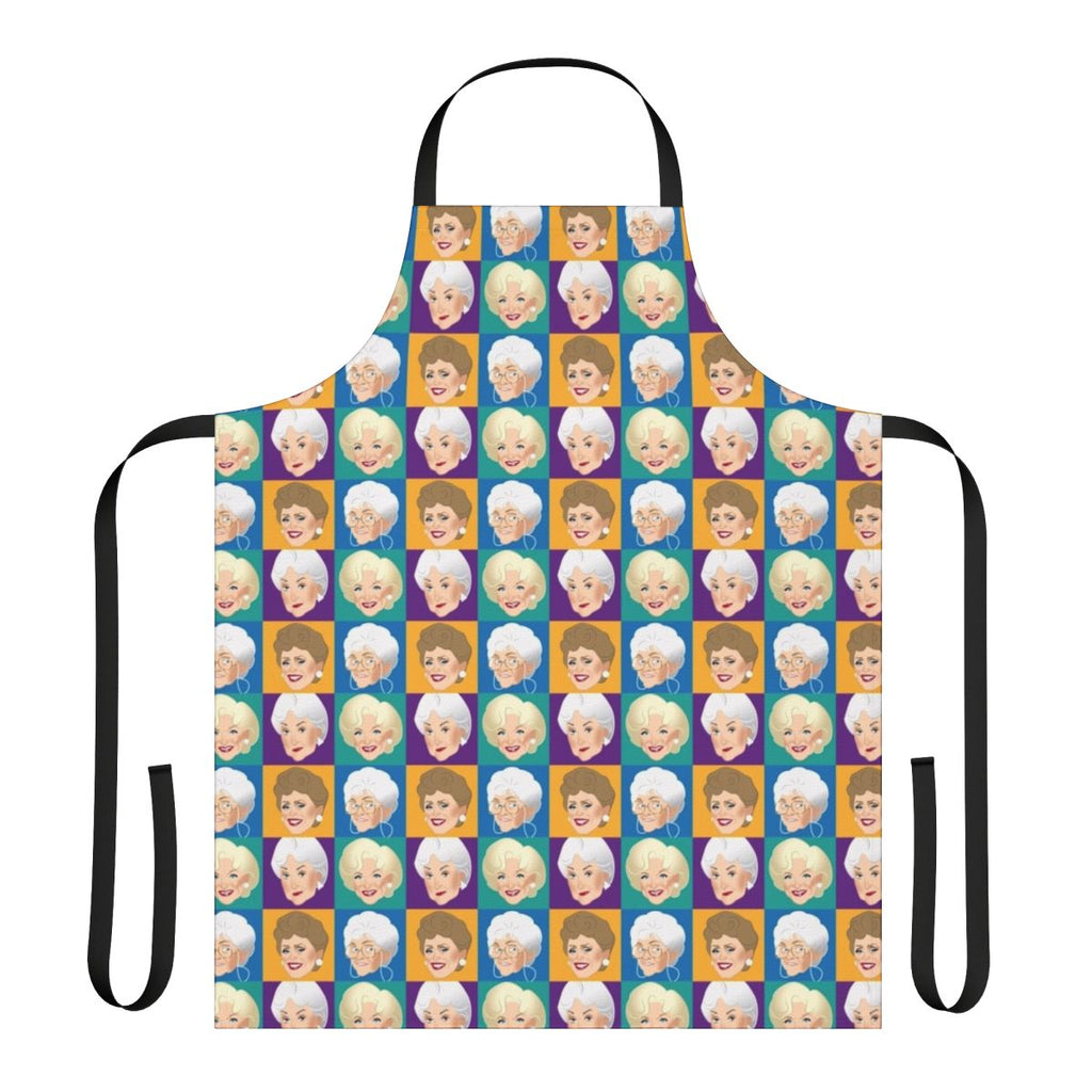 Vintage-style apron featuring the main characters from the classic TV sitcom The Golden Girls.