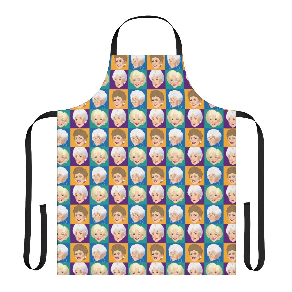 Vintage-style apron featuring the main characters from the classic TV sitcom The Golden Girls.