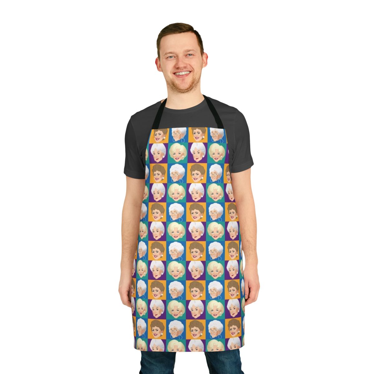 Vintage-style apron featuring the main characters from the classic TV sitcom The Golden Girls.