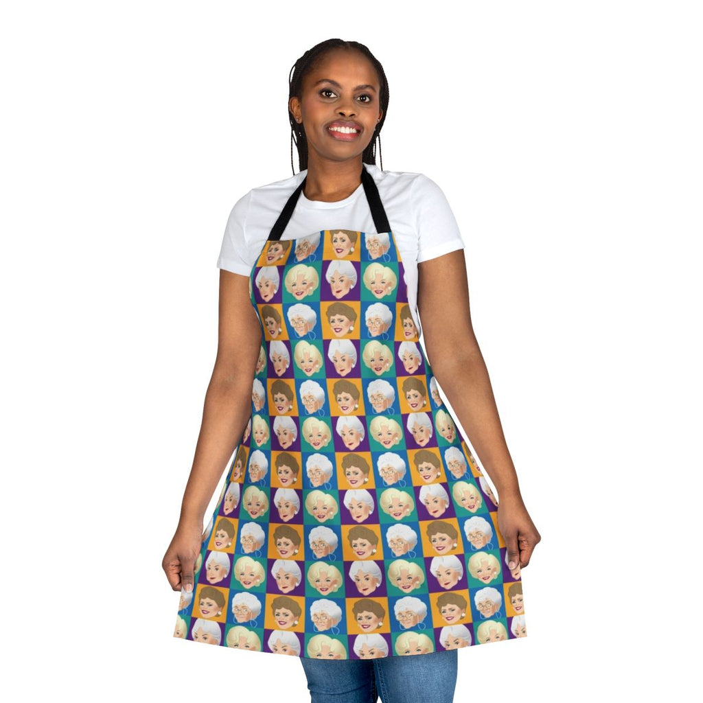 Vintage-style apron featuring the main characters from the classic TV sitcom The Golden Girls.