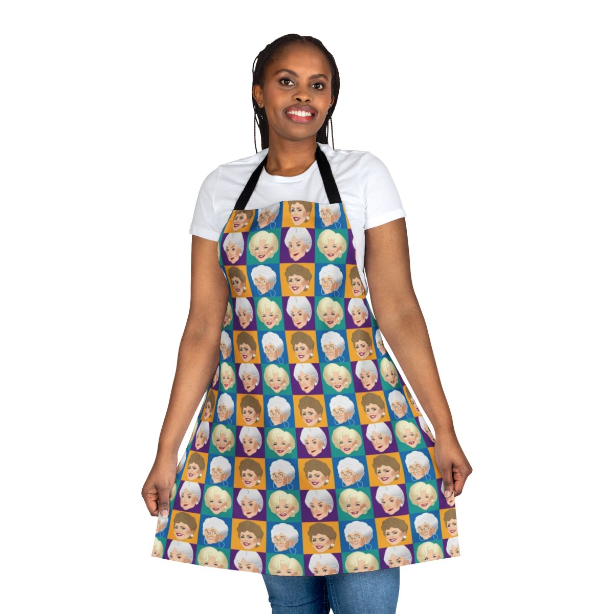Vintage-style apron featuring the main characters from the classic TV sitcom The Golden Girls.