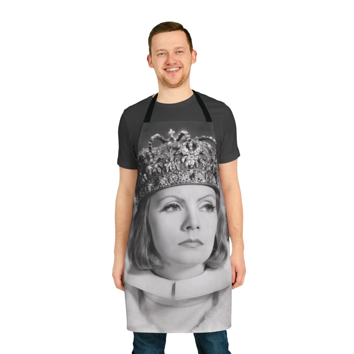 Vintage-style apron featuring the iconic image of classic movie star Greta Garbo