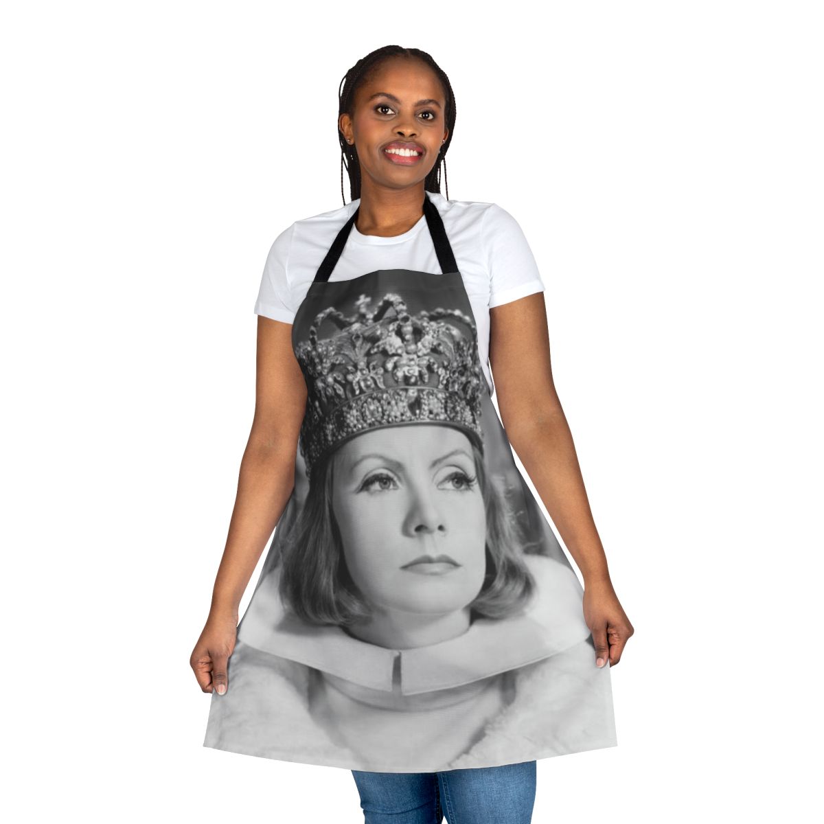 Vintage-style apron featuring the iconic image of classic movie star Greta Garbo