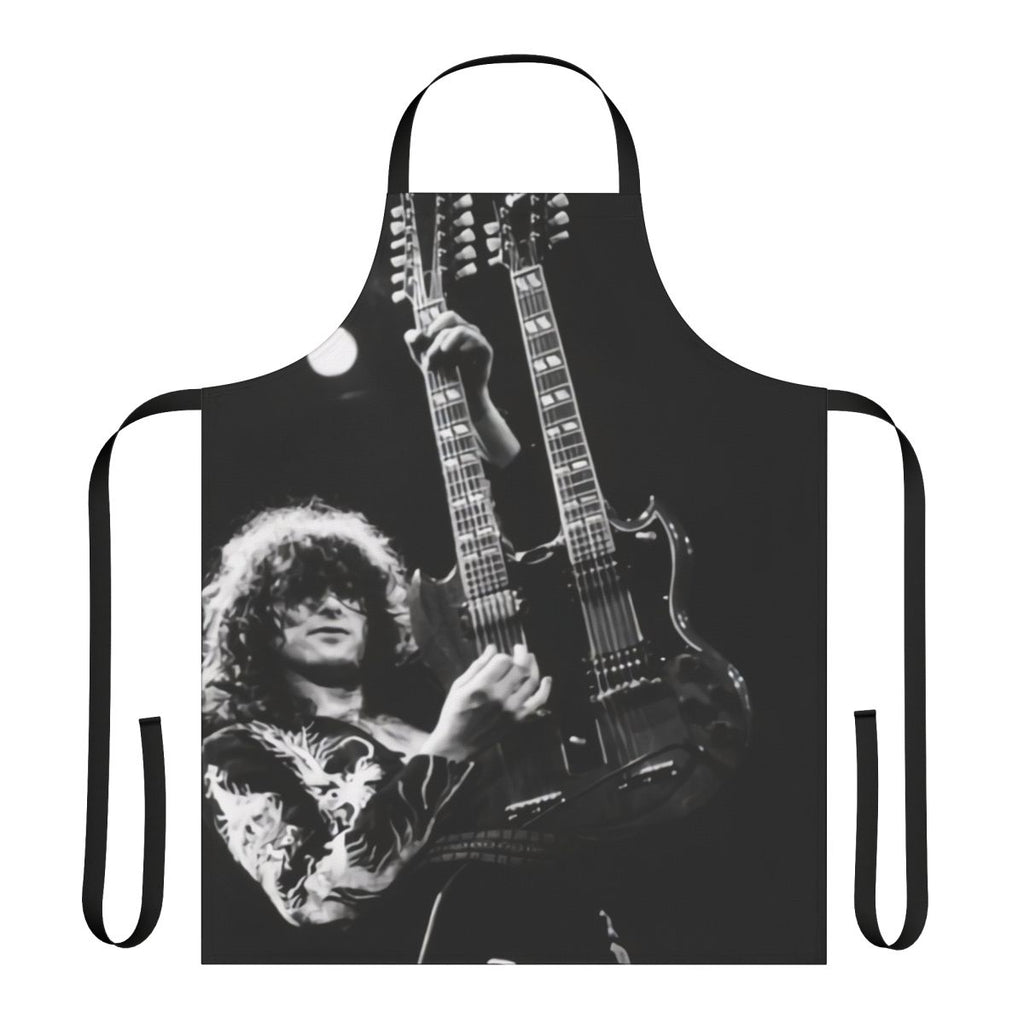 Vintage-inspired guitar music poster printed on an apron for music lovers and guitar enthusiasts.