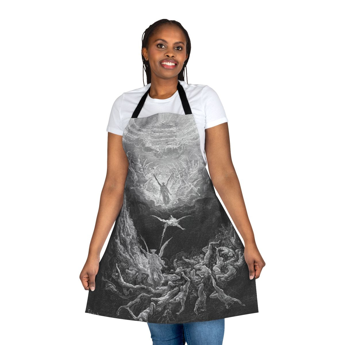 Apron featuring Gustave Doré's famous biblical illustration "The Last Judgment"