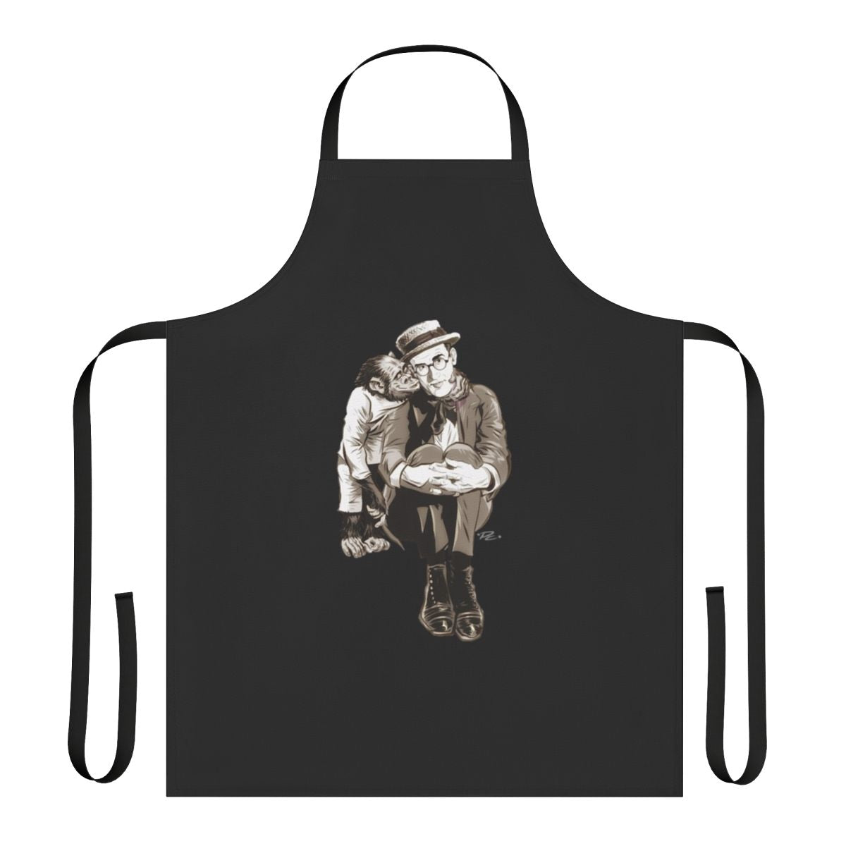Vintage-style apron featuring an illustration of legendary silent film actor Harold Lloyd