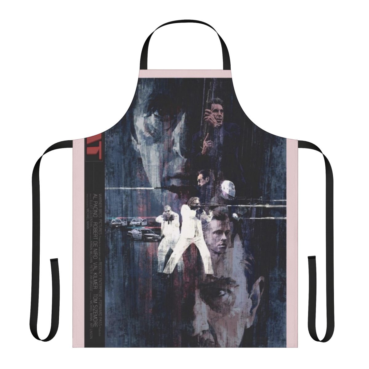 Vintage-inspired apron featuring the iconic 1995 film "Heat" starring Robert De Niro and Al Pacino