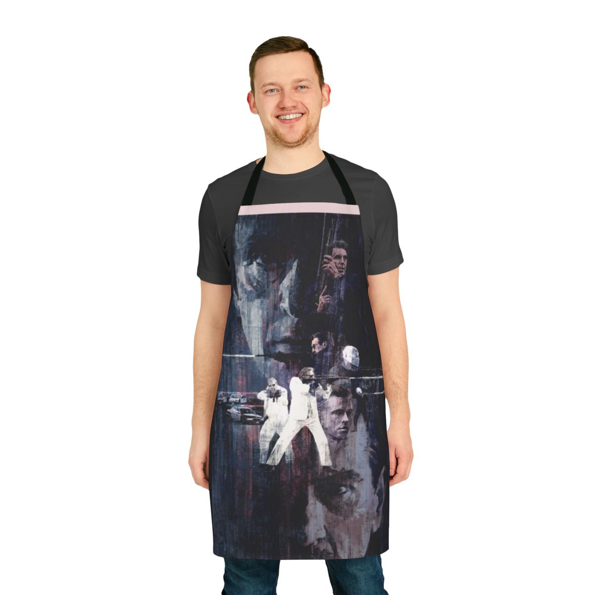Vintage-inspired apron featuring the iconic 1995 film "Heat" starring Robert De Niro and Al Pacino