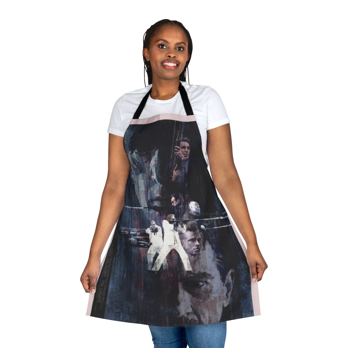 Vintage-inspired apron featuring the iconic 1995 film "Heat" starring Robert De Niro and Al Pacino