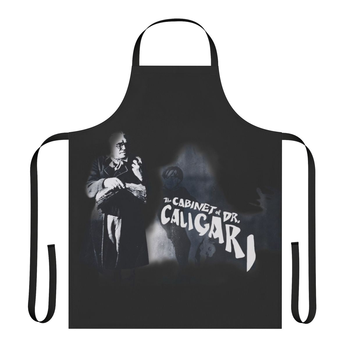 Vintage-inspired apron featuring the classic horror film The Cabinet of Dr. Caligari