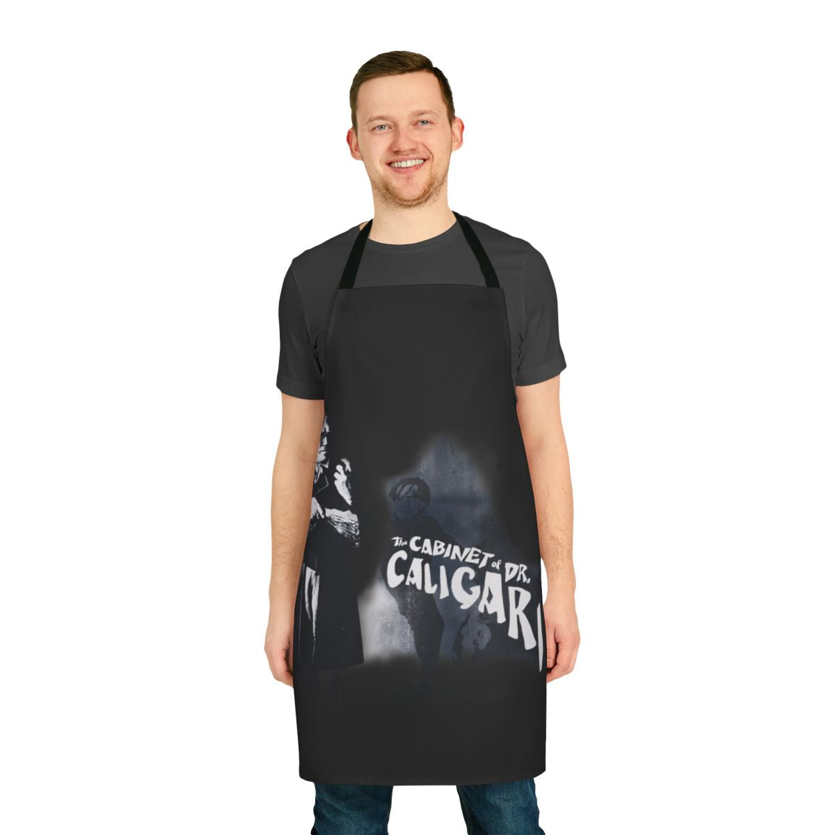 Vintage-inspired apron featuring the classic horror film The Cabinet of Dr. Caligari