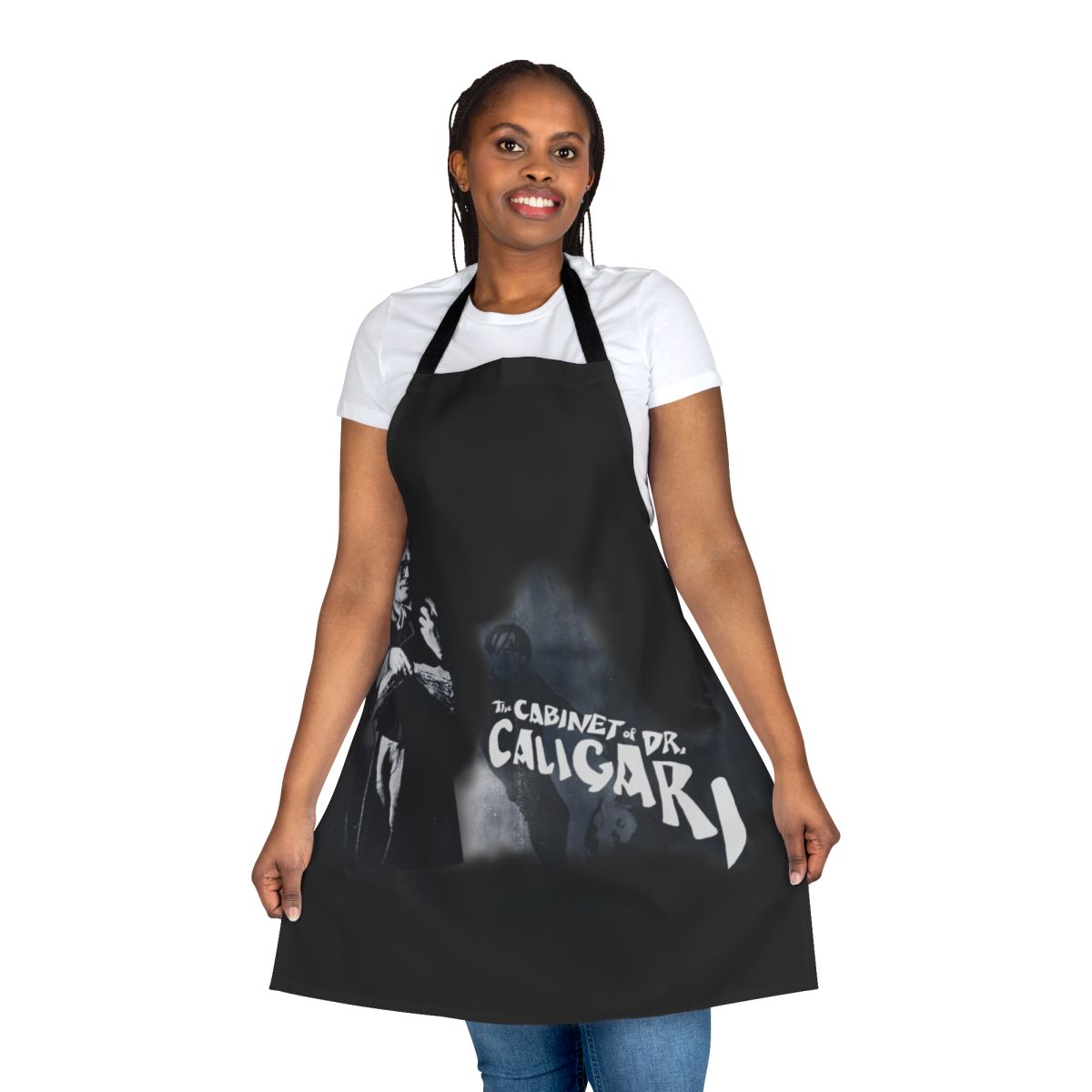 Vintage-inspired apron featuring the classic horror film The Cabinet of Dr. Caligari