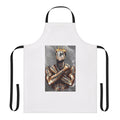 Vintage-inspired black man apron with retro airline and travel design