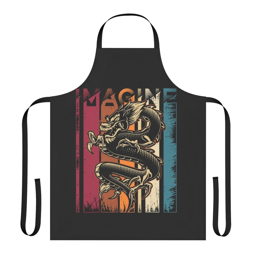 Vintage-style apron featuring the Imagine Dragons logo and dragon imagery