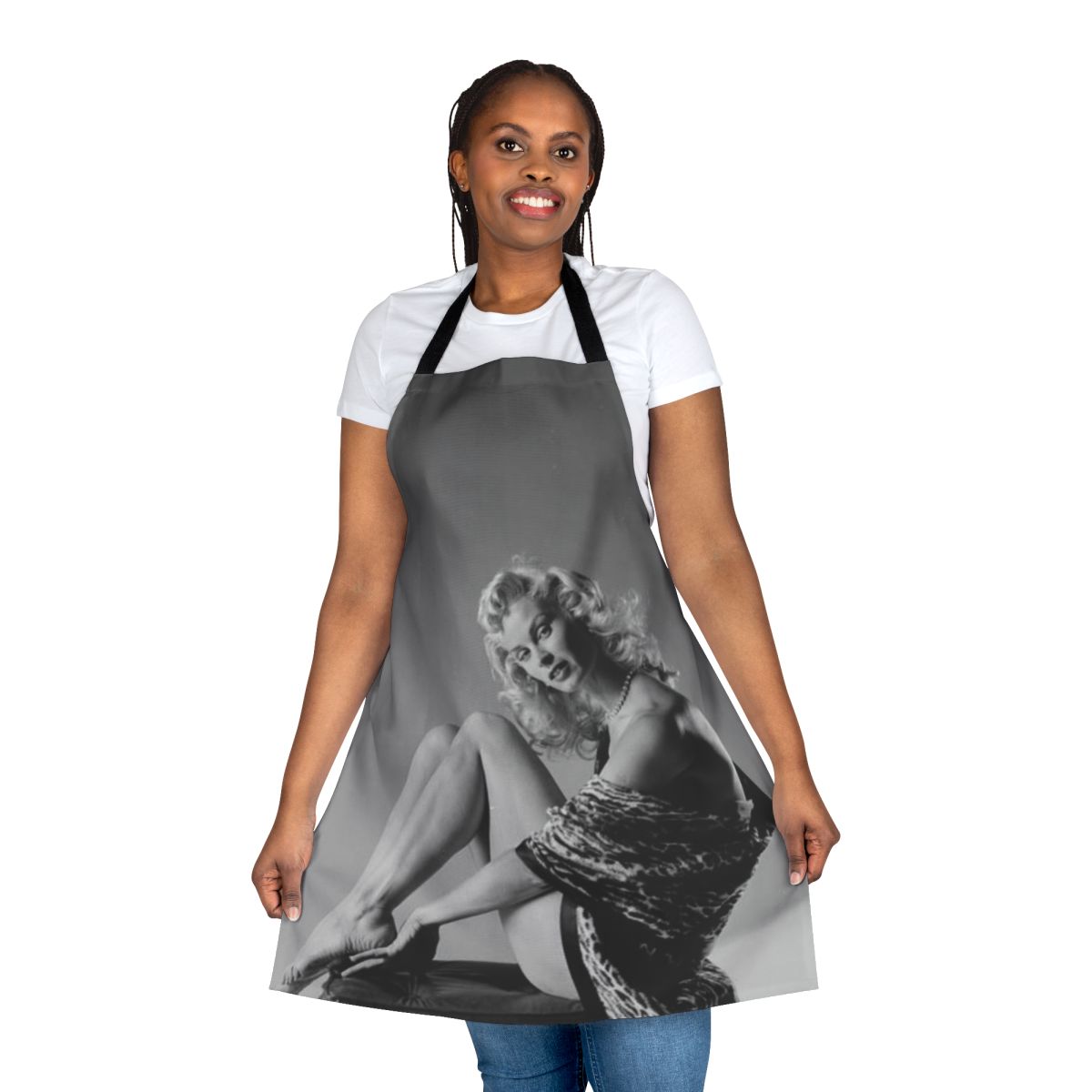 Vintage-style apron featuring the image of classic Hollywood actress Irish Mccalla