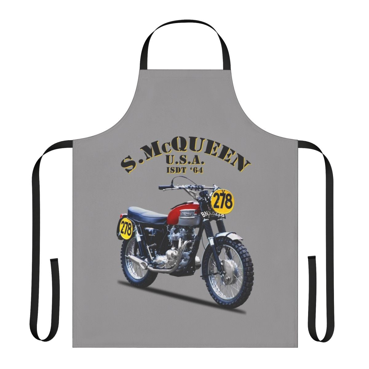 Isdt motorcycle-themed apron for classic motorcycle lovers