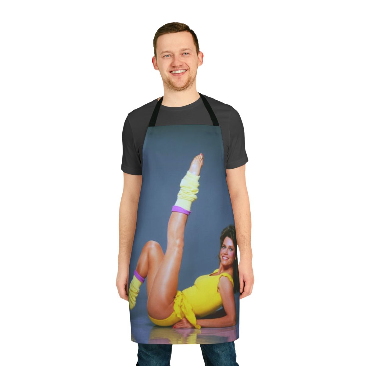 Retro-style apron with Jane Fonda's iconic image