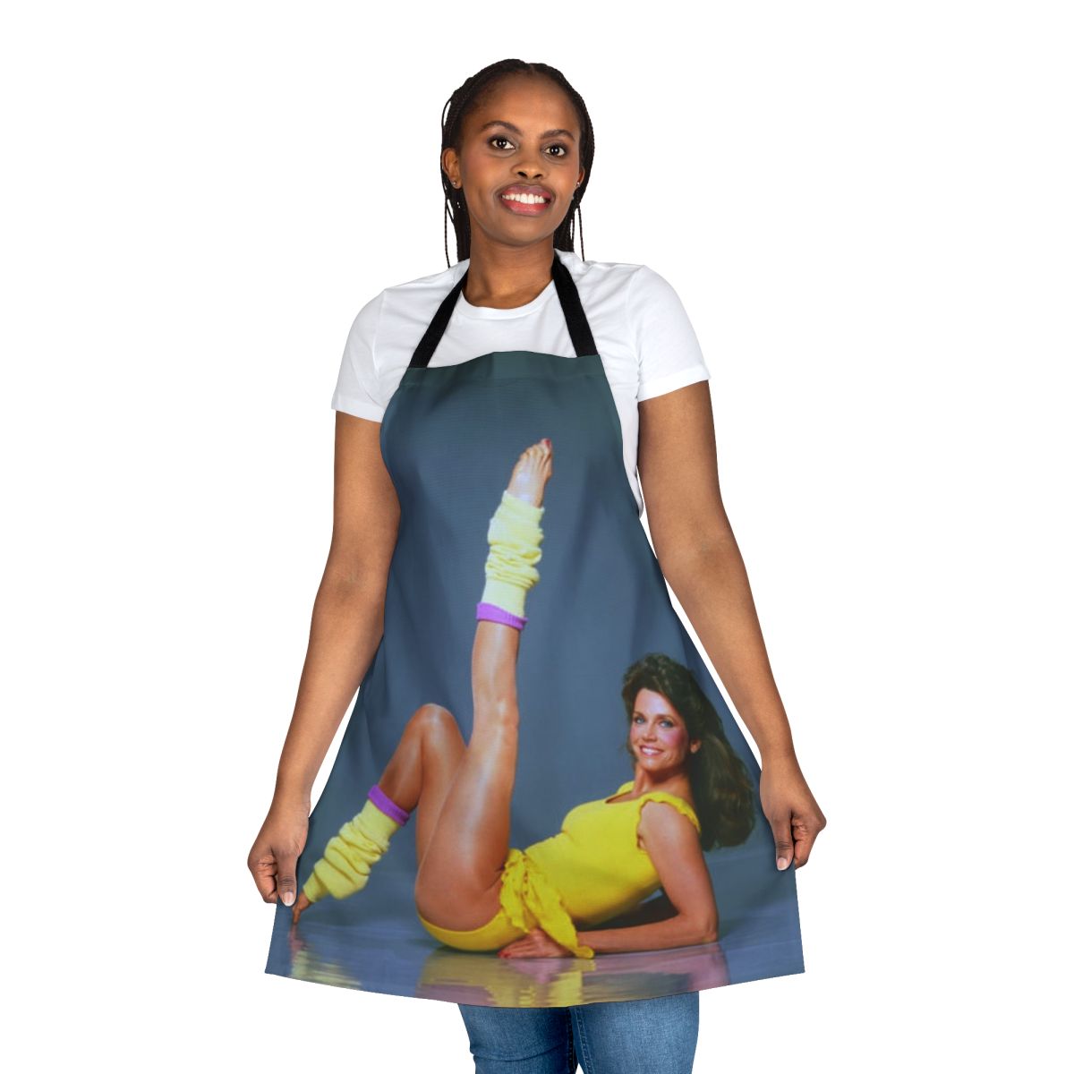 Retro-style apron with Jane Fonda's iconic image