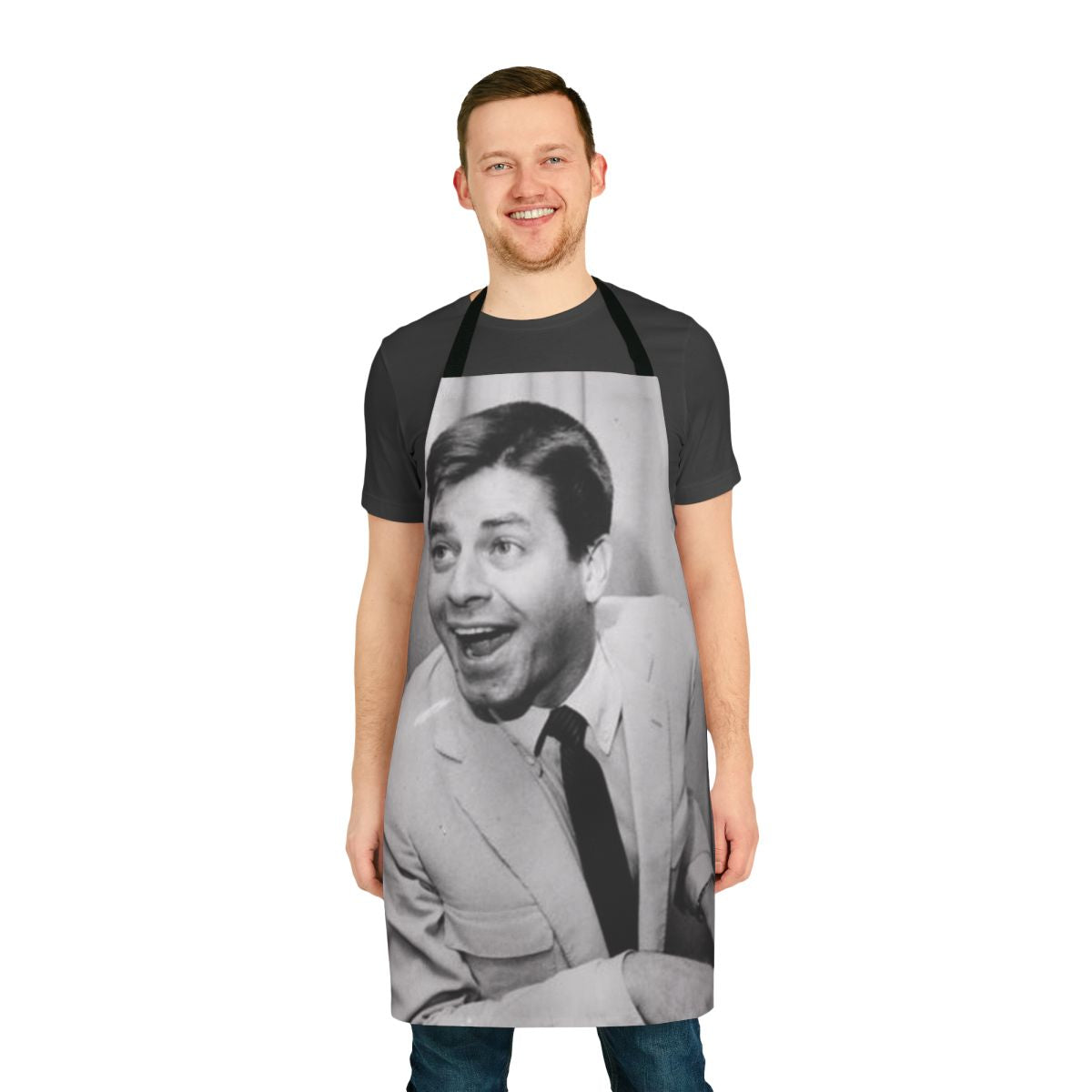 Vintage-inspired apron featuring a classic portrait of acclaimed actor and comedian Jerry Lewis