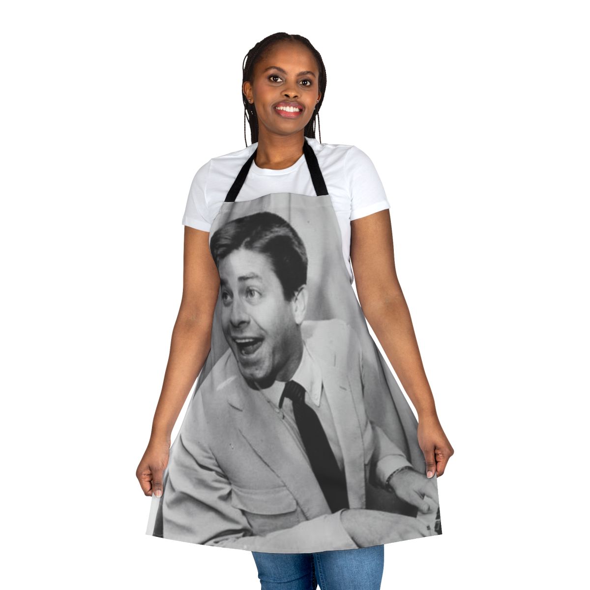 Vintage-inspired apron featuring a classic portrait of acclaimed actor and comedian Jerry Lewis