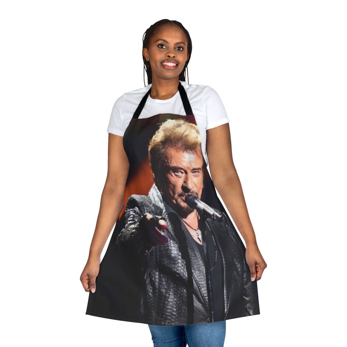 Apron featuring the image of famous French singer Johnny Hallyday