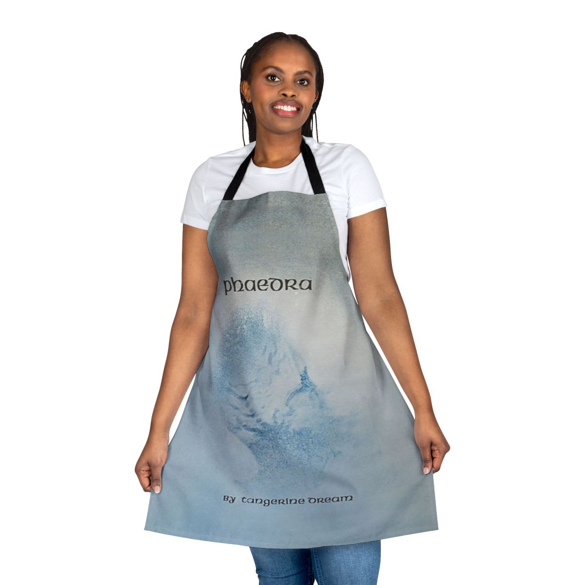 Vintage-inspired apron with a retro-style Krautrock design