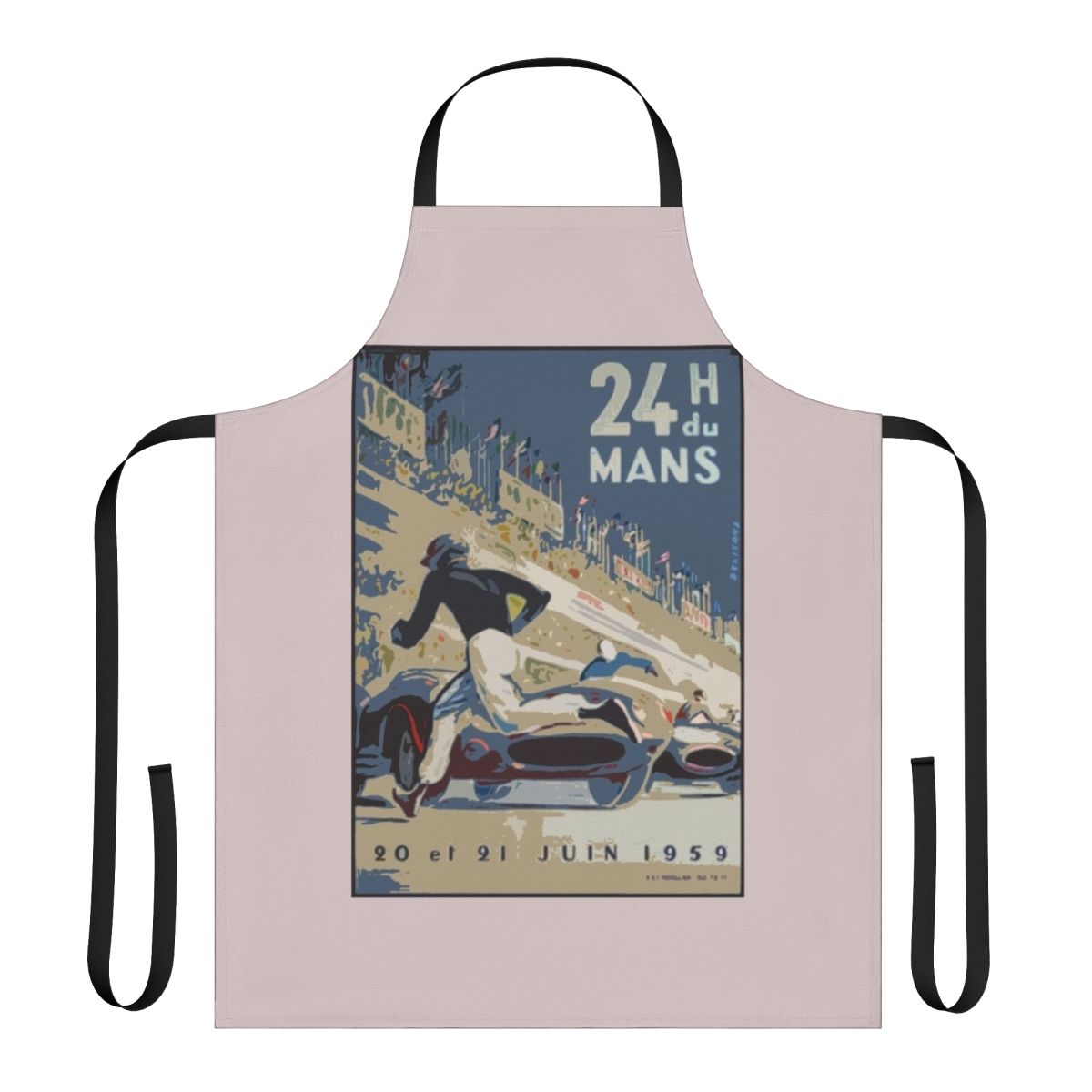 Vintage-style apron featuring the iconic Le Mans 24-hour race design
