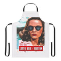Vintage-style apron featuring the classic movie poster art for the film "Leave Her to Heaven" starring actress Gene Tierney