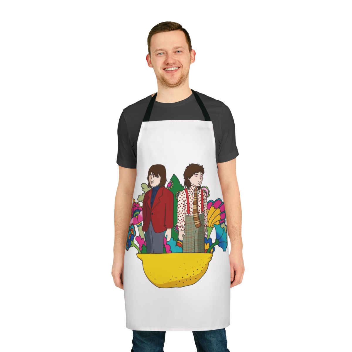 Vintage-style apron featuring the artwork and name of the indie rock band The Lemon Twigs
