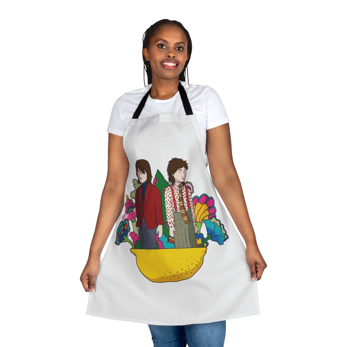 Vintage-style apron featuring the artwork and name of the indie rock band The Lemon Twigs
