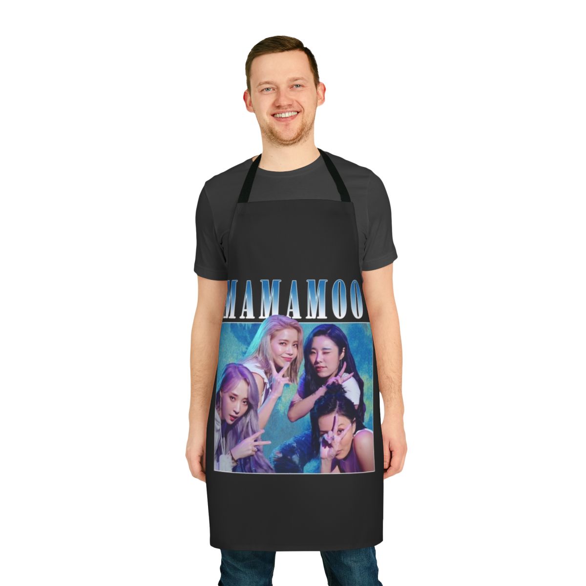 Vintage-style apron featuring the K-pop group Mamamoo