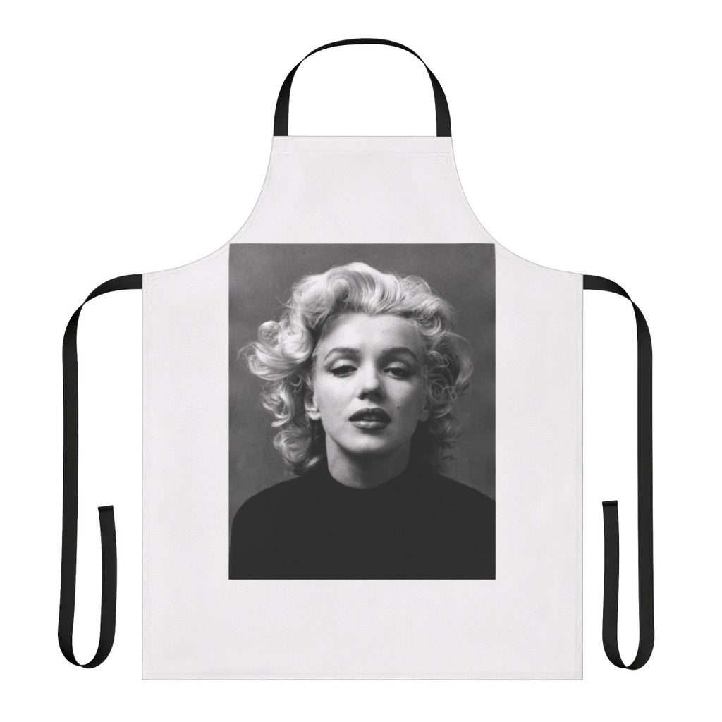 Vintage-inspired apron featuring a classic black and white image of Hollywood icon Marilyn Monroe