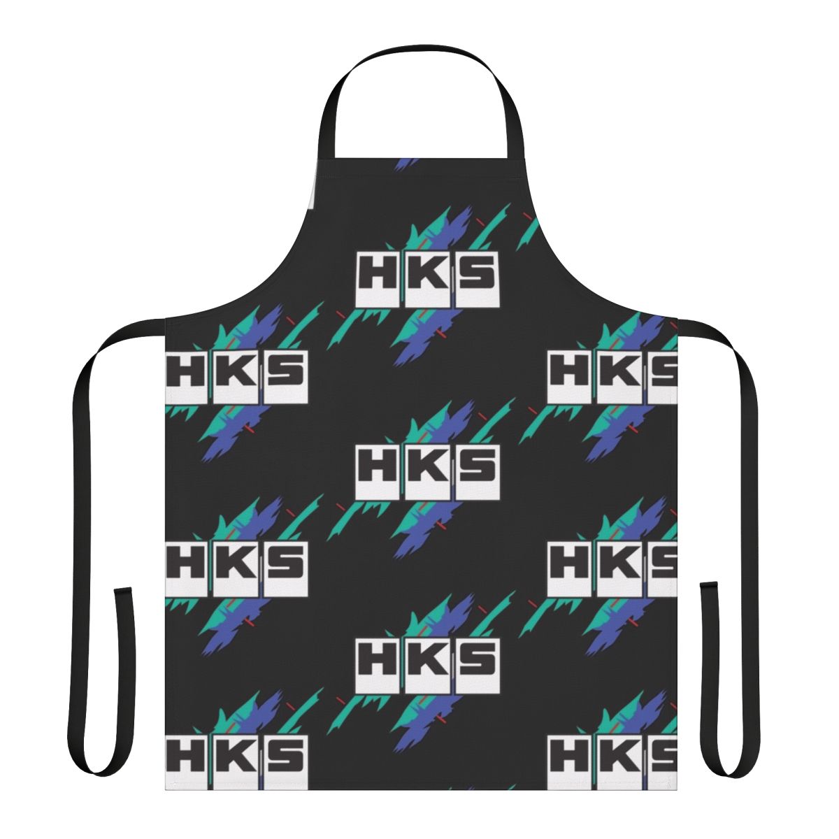 Vintage-inspired motorsports apron with JDM, drift, and automotive graphics