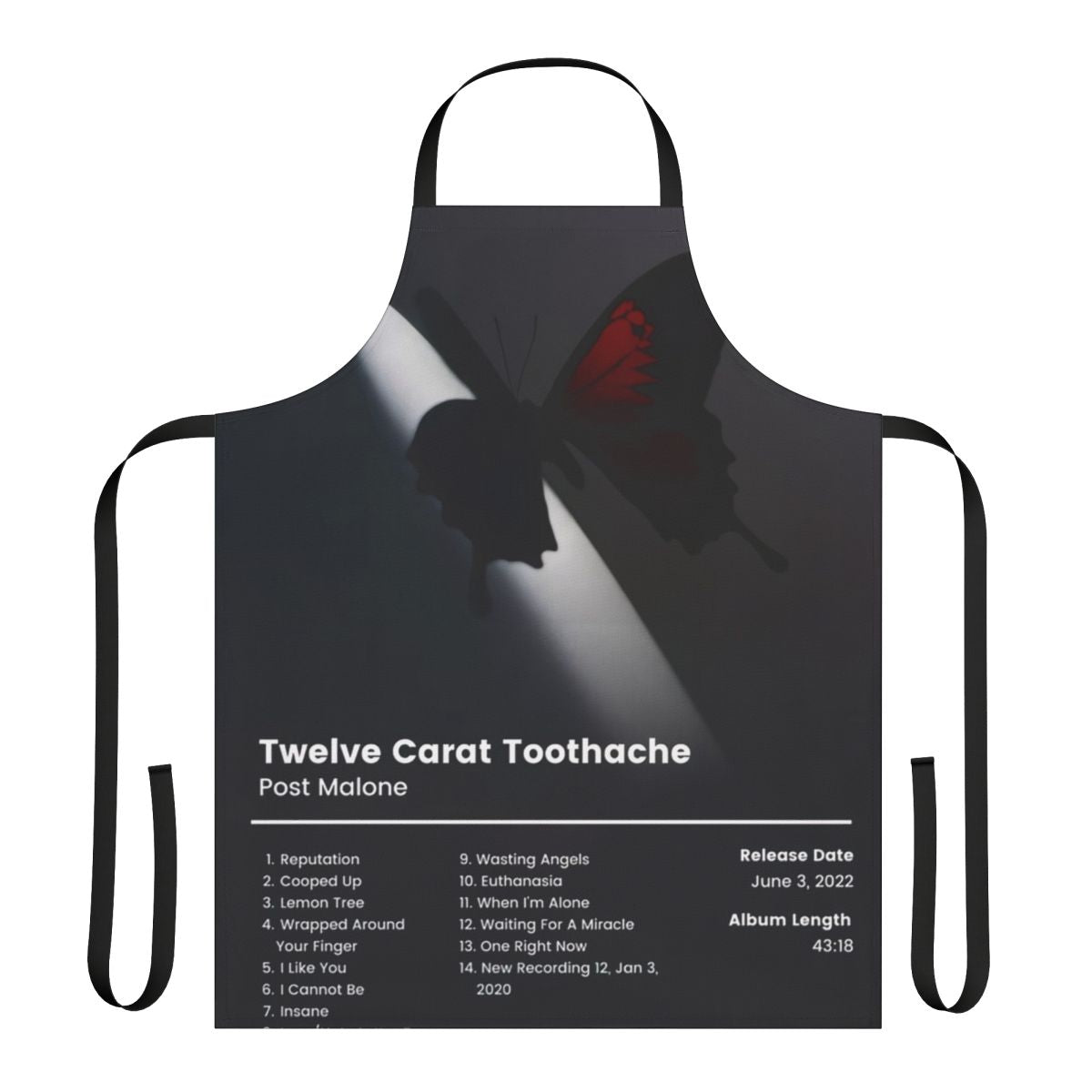 Vintage-inspired music lover's apron with a minimalist design