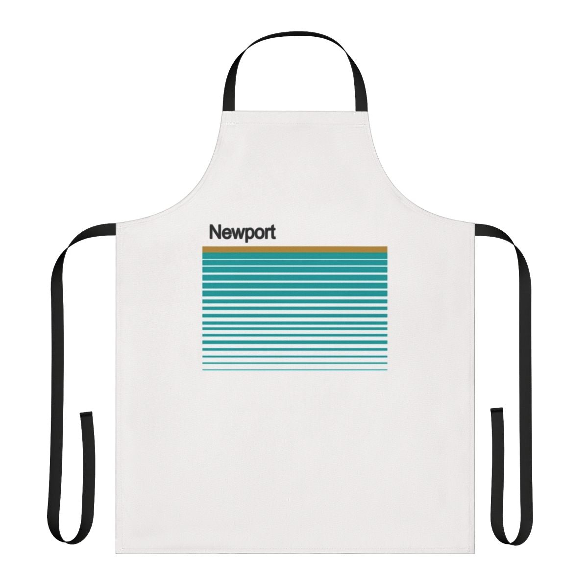 Vintage-inspired apron featuring a Newport cigarette aesthetic design