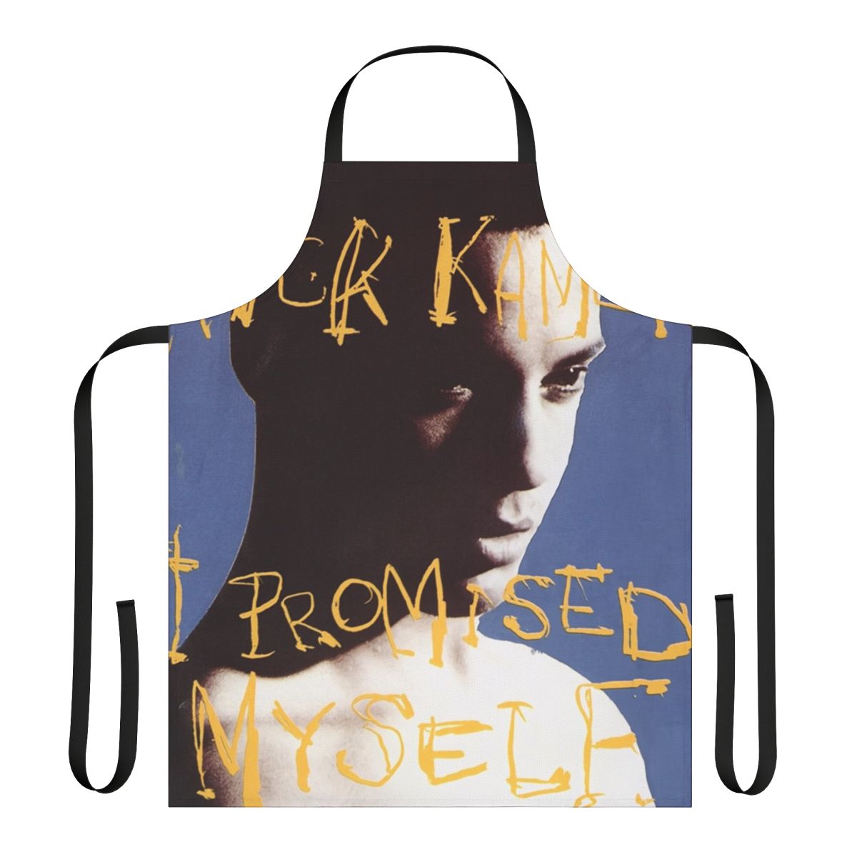 Vintage-inspired apron featuring the likeness of late English singer Nick Kamen